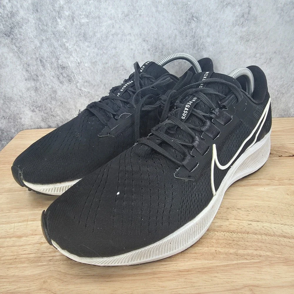 Nike Air Zoom Pegasus 38 Running Shoes Mens 10.5 Black White Sneakers CZ1891-001